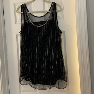 Women’s Lane Bryant size 22 silver beaded top.